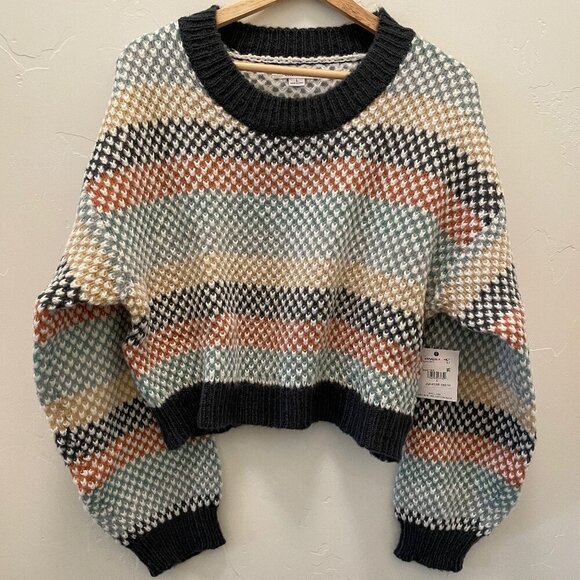 O'NEIL BILLIE CROPPED STRIPE SWEATER NWT - Picture 7 of 9